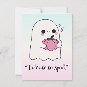 Carte Postale Kawaii boo, joli halloween éffrayant