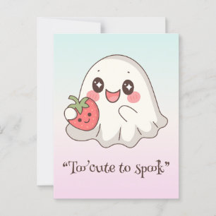 Carte Postale Kawaii boo, joli halloween éffrayant