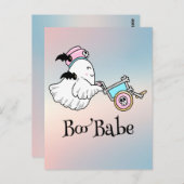 Carte Postale Kawaii boo, joli halloween éffrayant (Devant / Derrière)