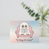 Carte Postale Kawaii boo, mignon Halloween effrayant (Debout devant)