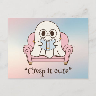 Carte Postale Kawaii boo, mignon Halloween effrayant