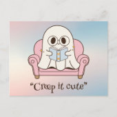 Carte Postale Kawaii boo, mignon Halloween effrayant (Devant)