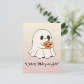 Carte Postale Kawaii boo, mignon Halloween effrayant (Debout devant)