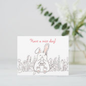 Carte Postale Kawaii Bunny/Have A Nice Day (Debout devant)