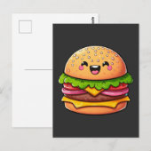 Carte Postale Kawaii Burger Delight (Devant / Derrière)
