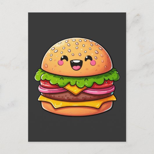 Carte Postale Kawaii Burger Delight (Devant)
