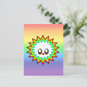 CARTE POSTALE KAWAII BURST RAINBOW HAPPY FACE (Debout devant)