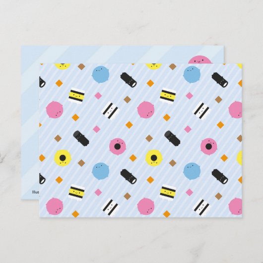 Carte Postale Kawaii Candy Licorice (Devant / Derrière)