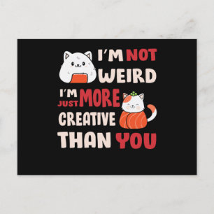 Carte Postale Kawaii Cat Design mignon Avec Citation Inspiration