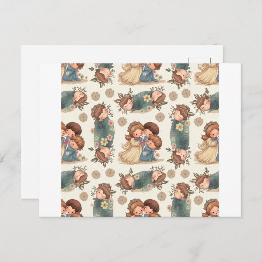 Carte postale Kawaii Couple (Devant / Derrière)