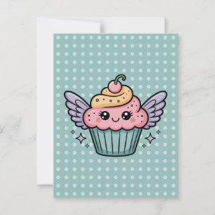 Carte Postale Kawaii Cupcake