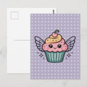 Carte Postale Kawaii Cupcake (Devant / Derrière)