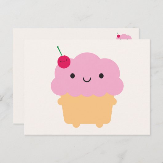Carte Postale Kawaii Cupcake (Devant / Derrière)
