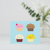 Carte Postale Kawaii Cupcakes (Debout devant)