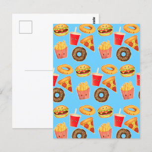 Carte Postale Kawaii Cute Junk Food
