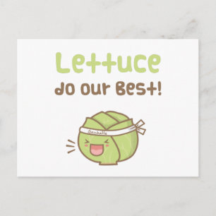 Carte Postale Kawaii Cute Lettuce Faites Notre Meilleur Humour D