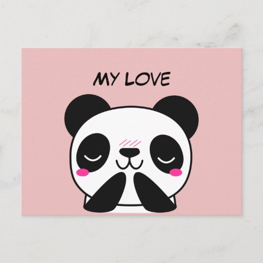 Carte postale Kawaii Cute Panda (Devant)