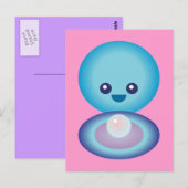 Carte Postale Kawaii Happy Clam (Devant / Derrière)