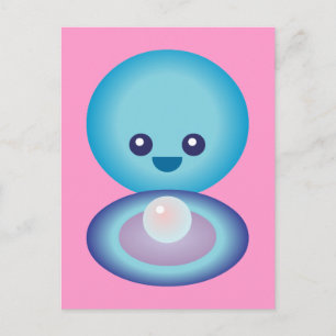 Carte Postale Kawaii Happy Clam