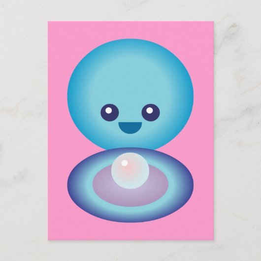 Carte Postale Kawaii Happy Clam (Devant)