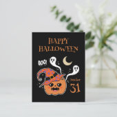 Carte Postale Kawaii Jack O' Lantern Déplaisant (Debout devant)