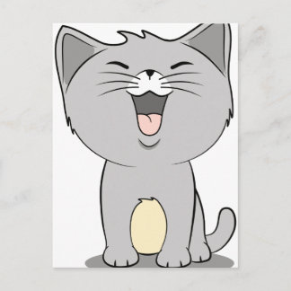 Carte Postale Kawaii kitten grey