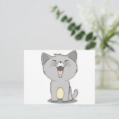 Carte Postale Kawaii kitten grey (Debout devant)
