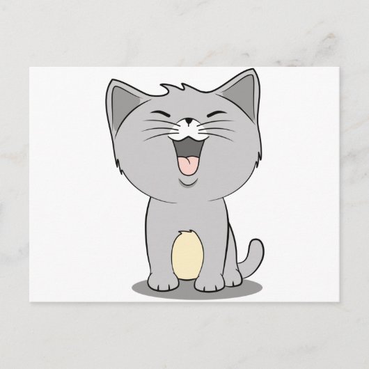 Carte Postale Kawaii kitten grey (Devant)