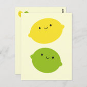 Carte Postale Kawaii Lemon & Lime (Devant / Derrière)