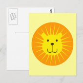 CARTE POSTALE KAWAII LION SOLEIL SWEETY (Devant / Derrière)