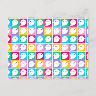 Carte Postale Kawaii Little Ghosts coloré