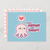 Carte Postale Kawaii Love Octopus (Devant / Derrière)