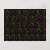 Carte Postale Kawaii Neon Bunny Bows (Devant)