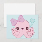 Carte postale Kawaii Octopus (Devant / Derrière)