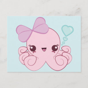 Carte postale Kawaii Octopus