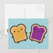 Carte Postale Kawaii Peanut Butter & Jelly Sandwich Couple (Devant / Derrière)
