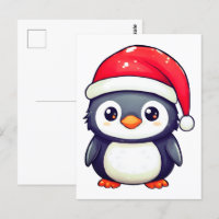 Kawaii Penguin Portant un chapeau de Père Noël cos