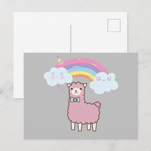 Carte postale Kawaii Rainbow Lame (Devant / Derrière)