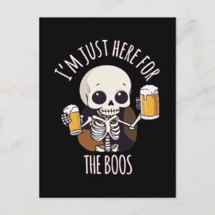 Carte Postale Kawaii Skeleton Halloween Oktoberfest