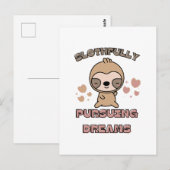 Carte Postale Kawaii Sloth Animal Pun (Devant / Derrière)