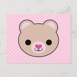 Carte postale Kawaii Teddy Bear Cute