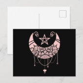 Carte Postale Kawaii Witchy Crescent Pastel Goth Moon (Devant / Derrière)