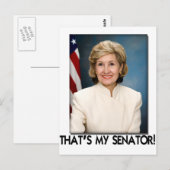 Carte Postale Kay Bailey Hutchison, C'est mon sénateur ! (Devant / Derrière)
