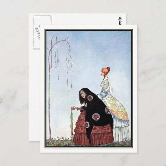 Carte Postale Kay Nielsen - En poudre et crinoline (Devant / Derrière)