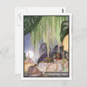 Carte Postale Kay Nielsen - En poudre et en crinoline (Devant / Derrière)