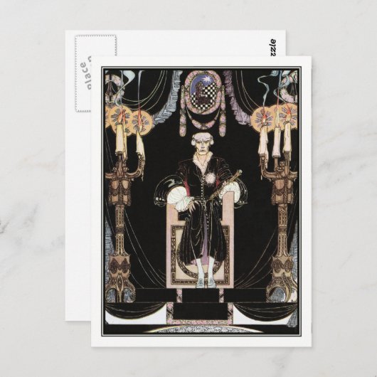 Carte Postale Kay Nielsen - En poudre et en crinoline (Devant / Derrière)