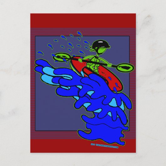 Carte Postale Kayak au-dessus des chemises et objets de cascade (Devant)