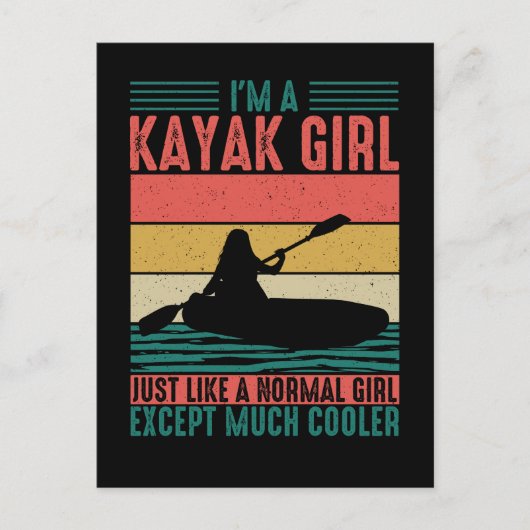 Carte Postale Kayak fille mais Glacière (Devant)