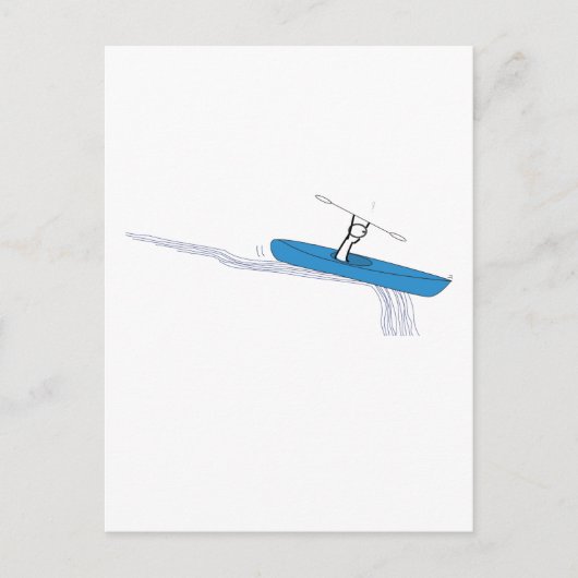 Carte Postale Kayaker sur l'eau (Devant)
