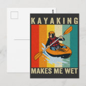 Carte Postale Kayaking me rend humide et drôle Canoë-kayak Vinta (Devant / Derrière)